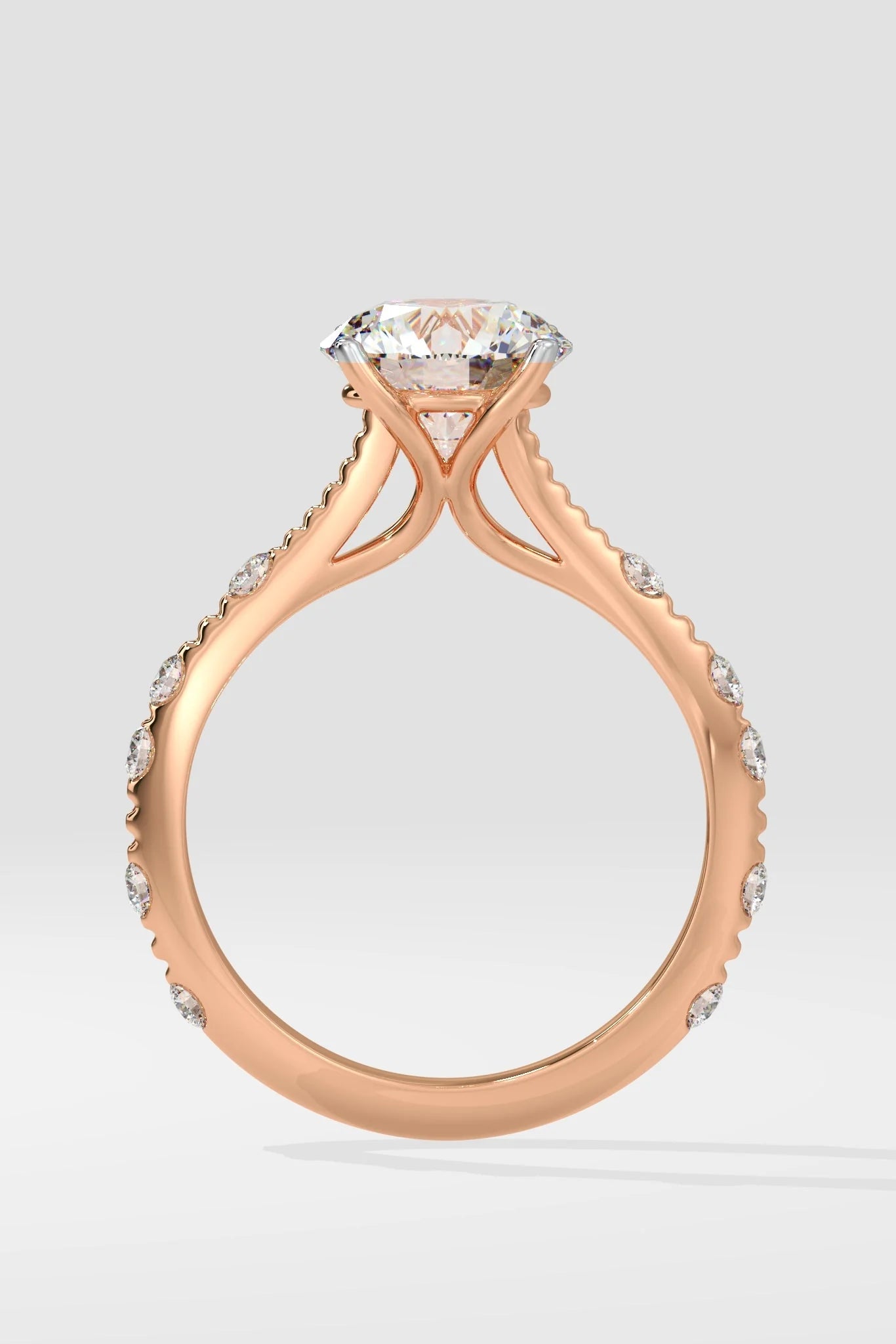 1.5 CT Round Cut Lab Grown Diamond Radiance Solitaire Ring