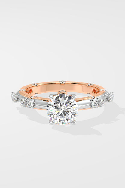 1.5 CT Lab Grown Diamond Pave Set Solitaire Engagement Diamond Ring