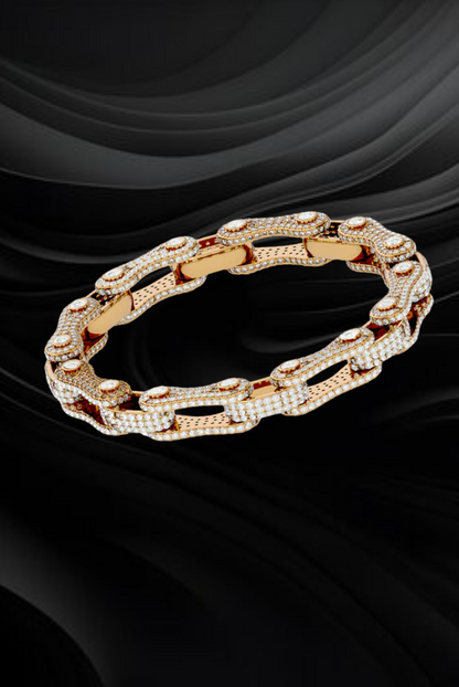 Moissanite VVS Diamond Round Chain Type Link Bracelet