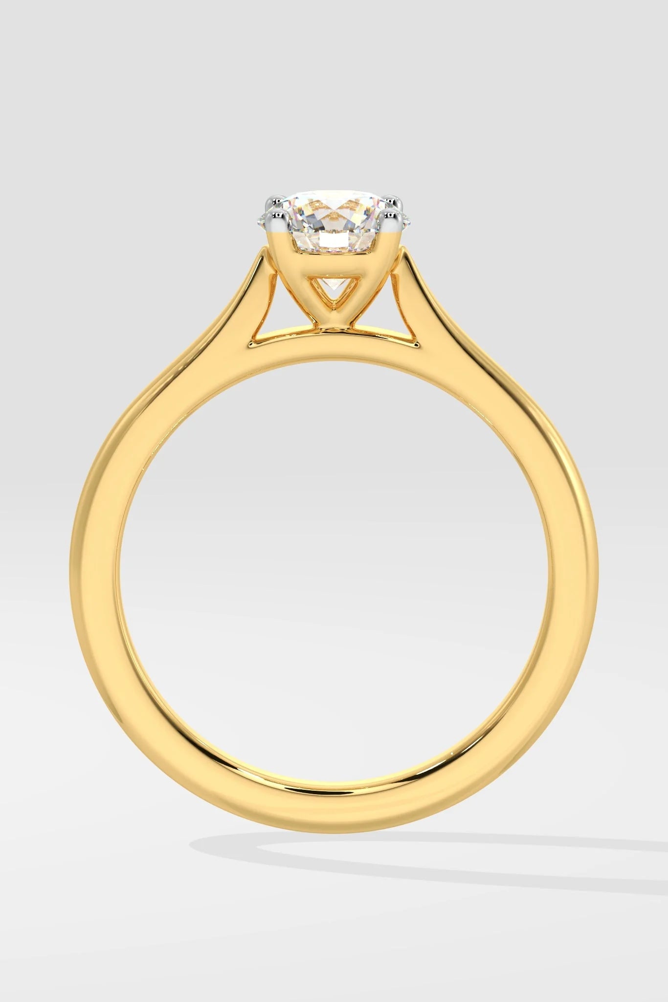 1 CT Round Cut Lab Grown Diamond Simple Luxury Solitaire Ring