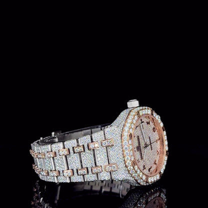 AP Luxury Rose White with Arabic Dial Moissanite Diamond Watch