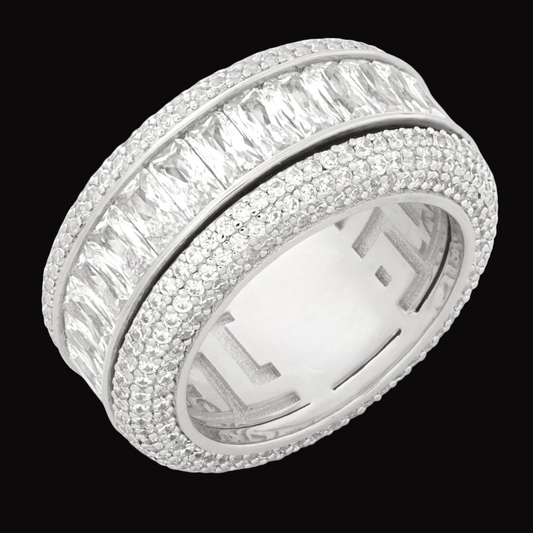 Luxury Moissanite VVS Diamond Emerald Shape Iced Ring