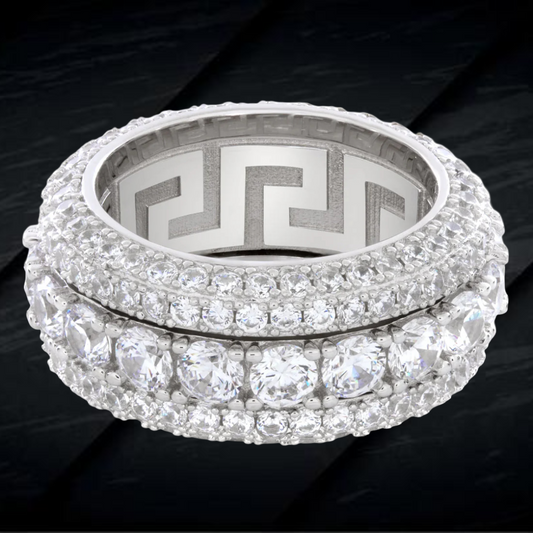 Luxury Iced Out Moissanite VVS Round Diamond Band Ring