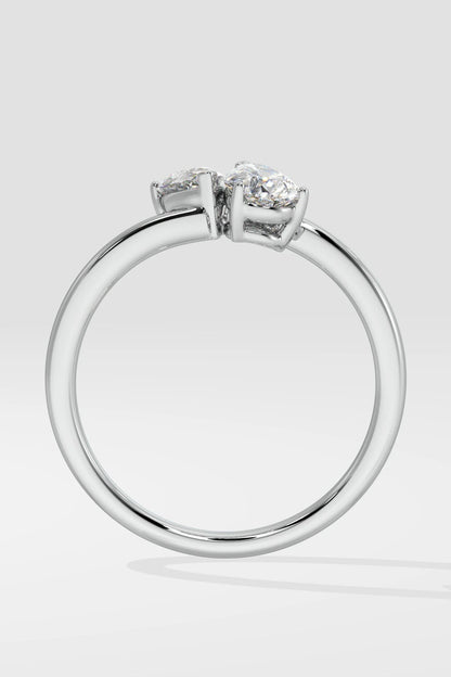 0.6 CT Pear Cut Lab Grown Diamond Solitaire Unique Design Daily Wear Ring