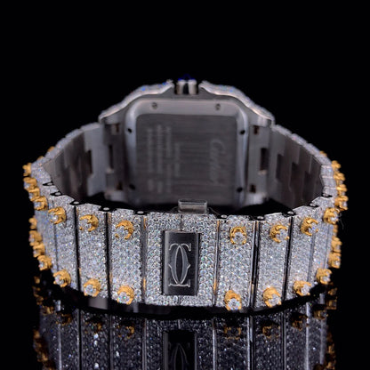 Luxury Cartier Two-Tone Gold Moissanite Diamond Watch