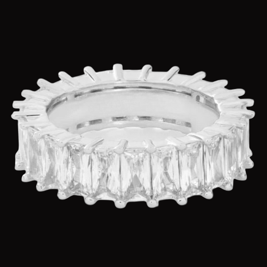 Luxury Iced Out Emerald Moissanite VVS Diamond Eternity Ring