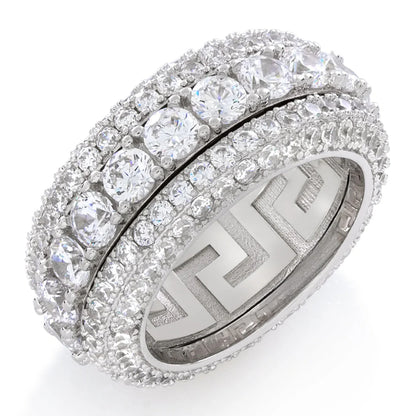 Luxury Iced Out Moissanite VVS Round Diamond Band Ring
