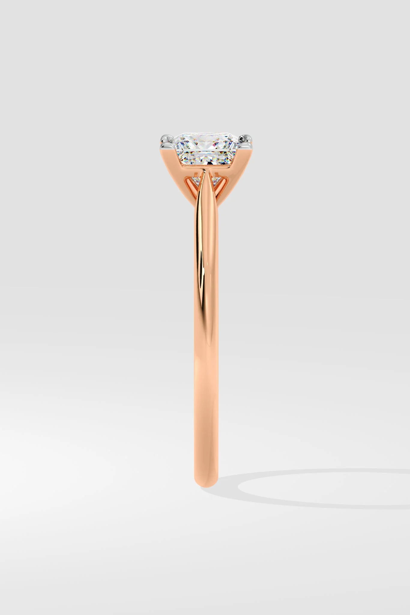 1 CT Princess Cut Lab Grown Diamond Prong Set Simple Solitaire Ring