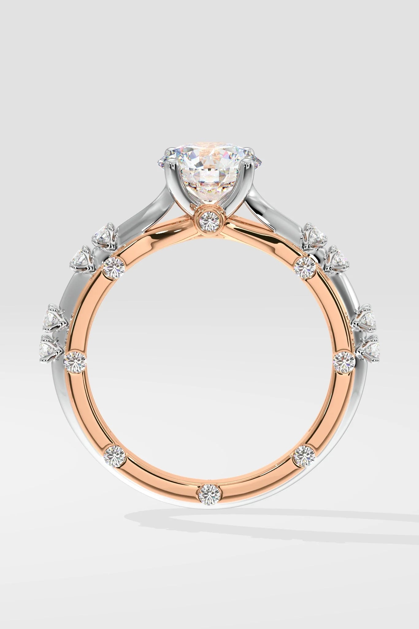 1.5 CT Lab Grown Diamond Pave Set Solitaire Engagement Diamond Ring