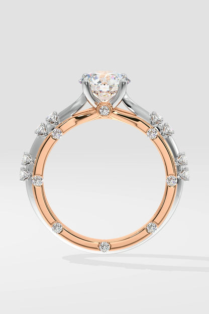 1.5 CT Lab Grown Diamond Pave Set Solitaire Engagement Diamond Ring