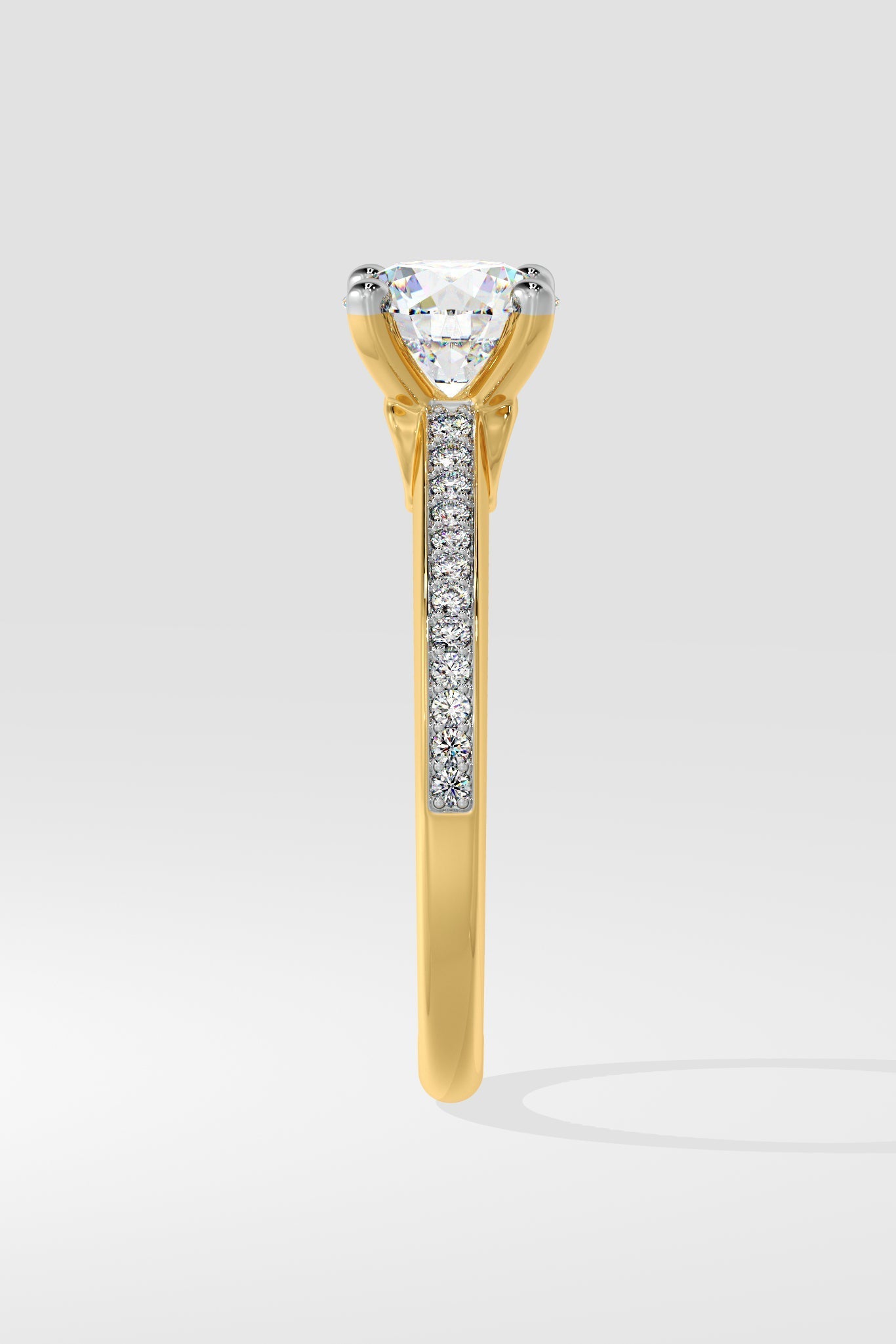 Round 1.3 CT Lab Grown Diamond Solitaire Engagement Ring