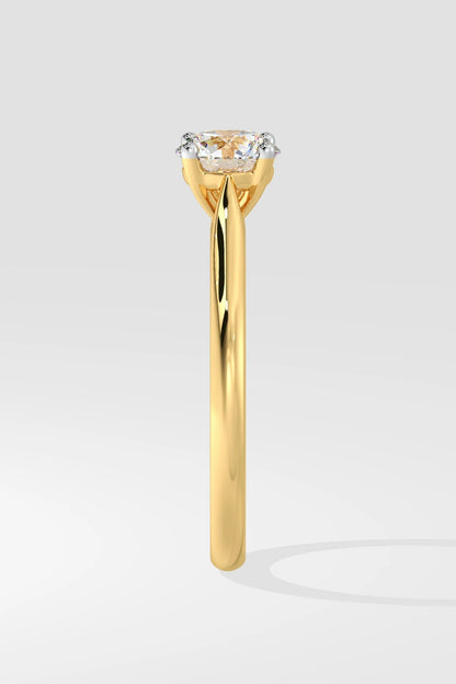 1 CT Round Cut Lab Grown Diamond Simple Luxury Solitaire Ring