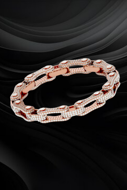 Moissanite VVS Diamond Round Chain Type Link Bracelet