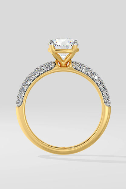 1.5 CT Lab Grown Diamond Pave Set Solitaire Engagement Diamond Ring