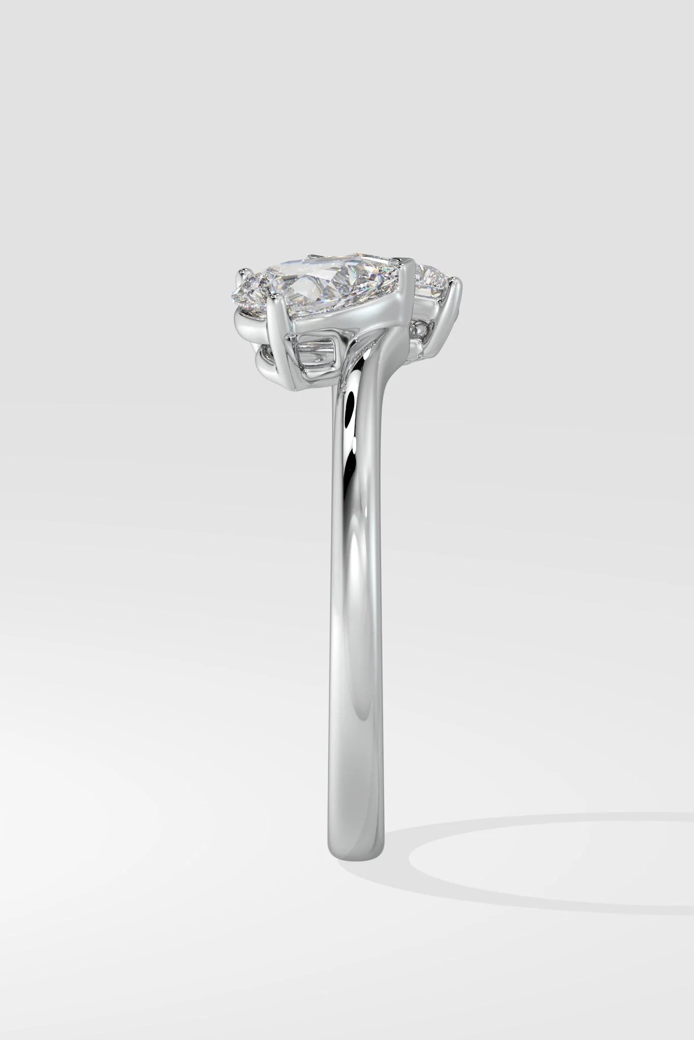 0.6 CT Pear Cut Lab Grown Diamond Solitaire Unique Design Daily Wear Ring