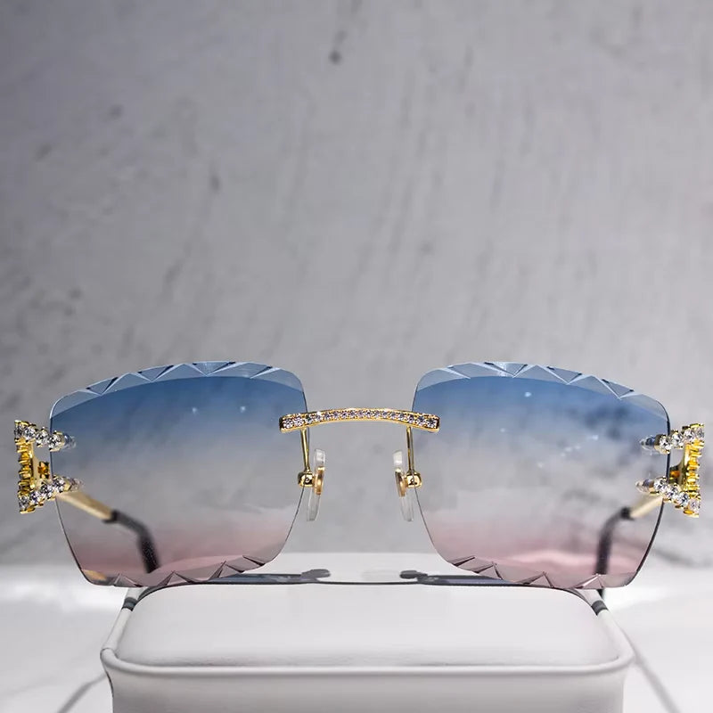 Title: Iced Out Stainless Steel Handmade Setting VVS Moissanite Diamond Glasses