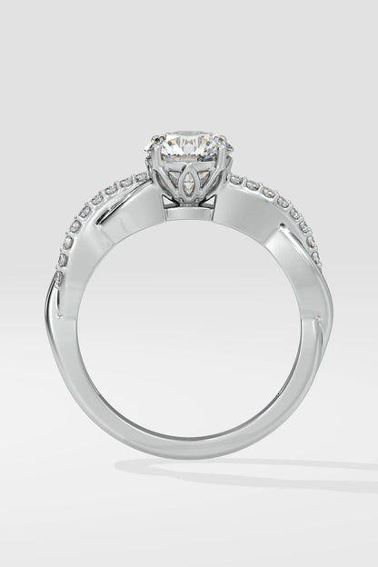 Round 1.0 CT Lab Grown Diamond Eternity Band Custom Design Solitaire Ring