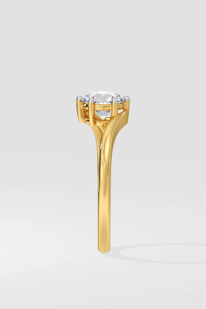 Round 1.5 CT Lab Grown Diamond Snake Band Solitaire Unique Ring