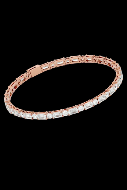 Tennis 1 CT VVS Moissanite Emerald & Round Cut Diamond Mixed Cut Unique Bracelet