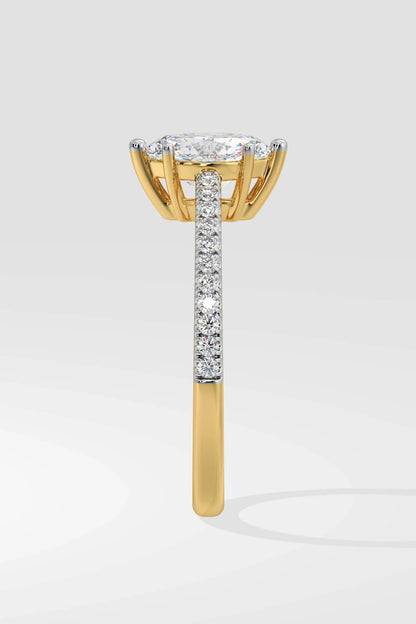 Elegant 1 CT Marquise-Cut Lab-Grown Diamond 6-Prong Pave-Set Solitaire Ring