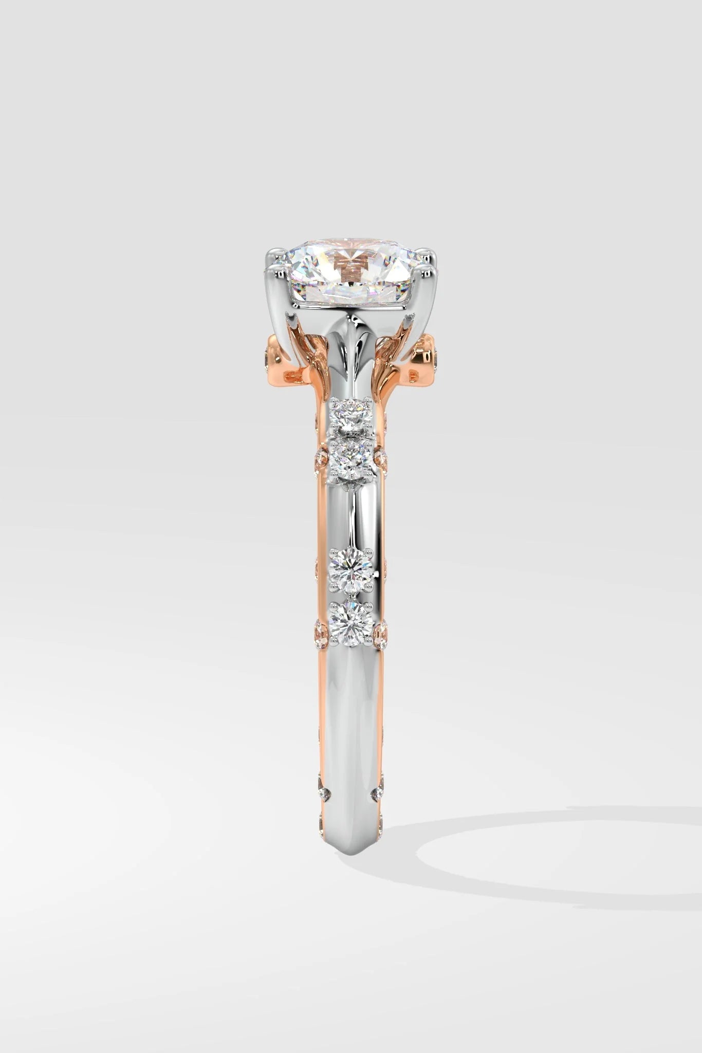 1.5 CT Lab Grown Diamond Pave Set Solitaire Engagement Diamond Ring