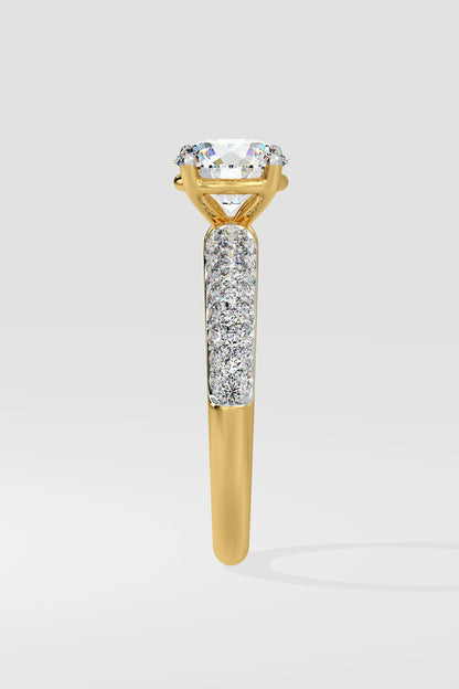 1.5 CT Lab Grown Diamond Pave Set Solitaire Engagement Diamond Ring