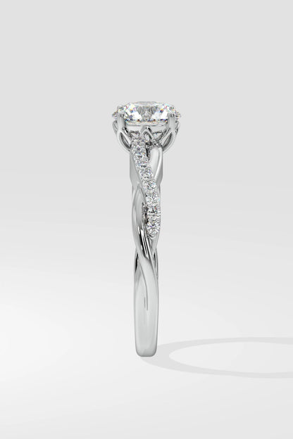 Round 1.0 CT Lab Grown Diamond Eternity Band Custom Design Solitaire Ring
