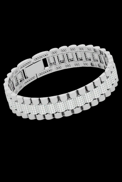 Round Drip Link Custom VVS Moissanite Diamond Bracelet