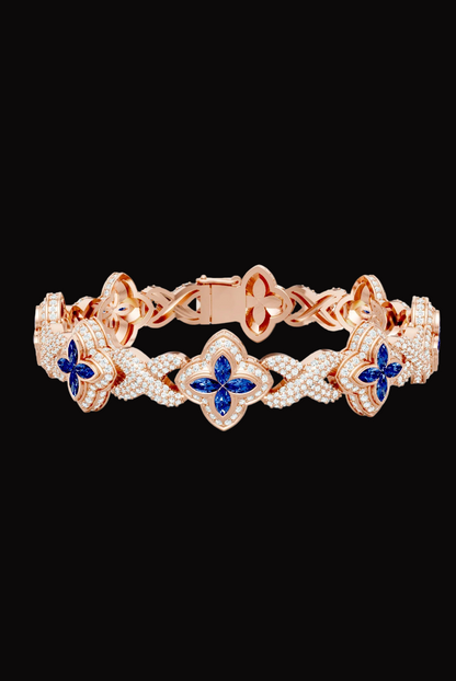 Round Blue Candy Enfinity Link Chain Women's Bracelet