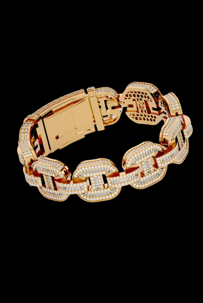 Fully Iced Chain Link Moissanite VVS Diamond Bracelet
