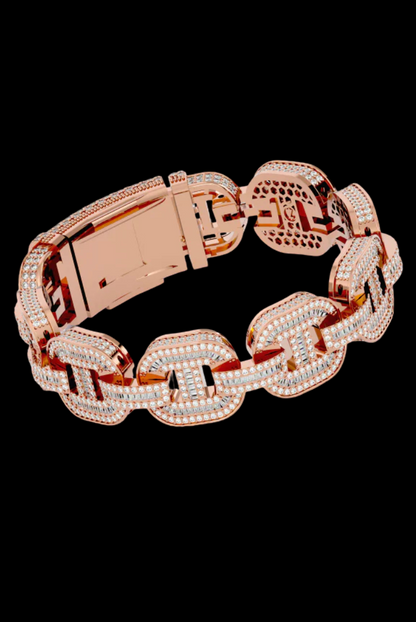 Fully Iced Chain Link Moissanite VVS Diamond Bracelet