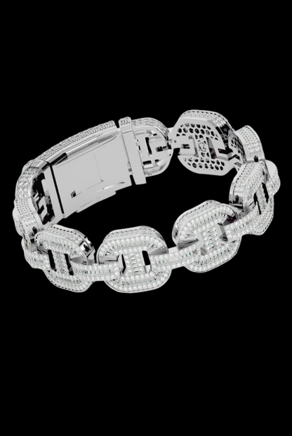 Fully Iced Chain Link Moissanite VVS Diamond Bracelet