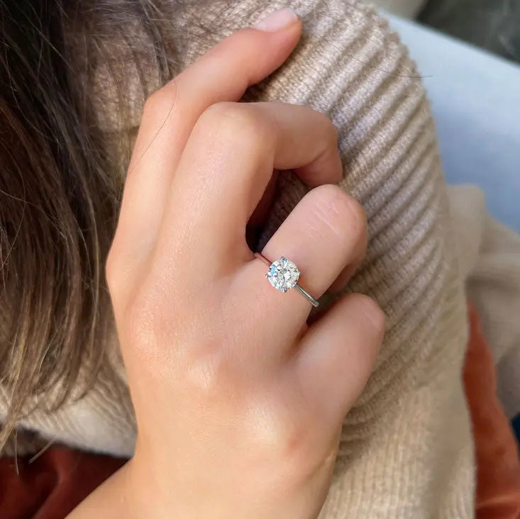 1.00 ct Round D- VVS Lab Grown Diamond Solitaire Engagement Ring
