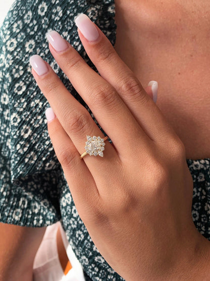 1.50 ct Oval D-VVS Lab Grown Diamond Halo Engagement Ring