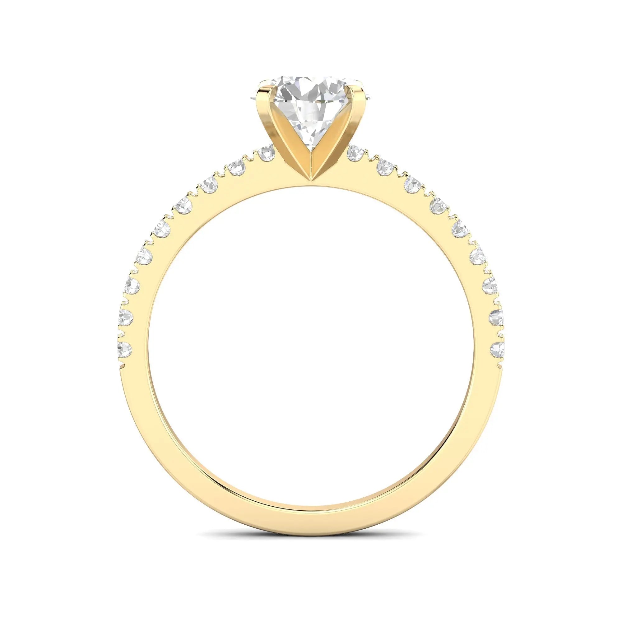 1.03ct Round F- VS1 Lab Grown Diamond Pave Engagement Ring
