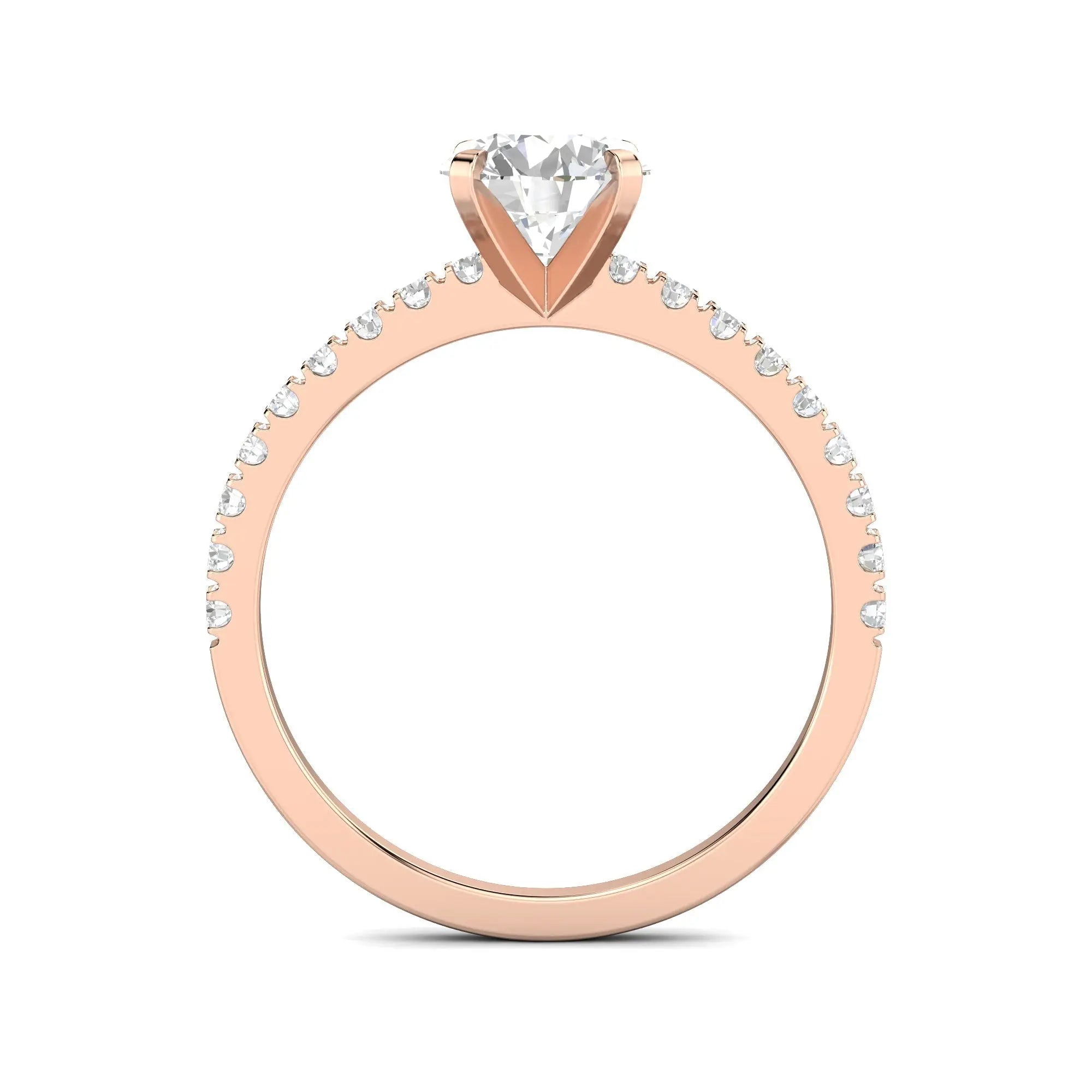1.03ct Round F- VS1 Lab Grown Diamond Pave Engagement Ring