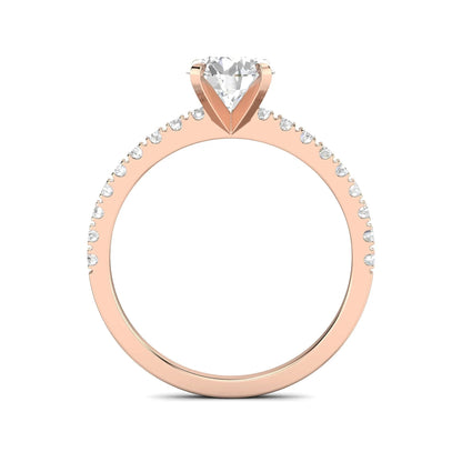 1.03ct Round F- VS1 Lab Grown Diamond Pave Engagement Ring