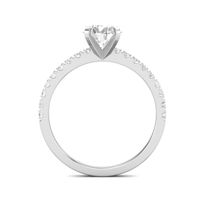 1.03ct Round F- VS1 Lab Grown Diamond Pave Engagement Ring