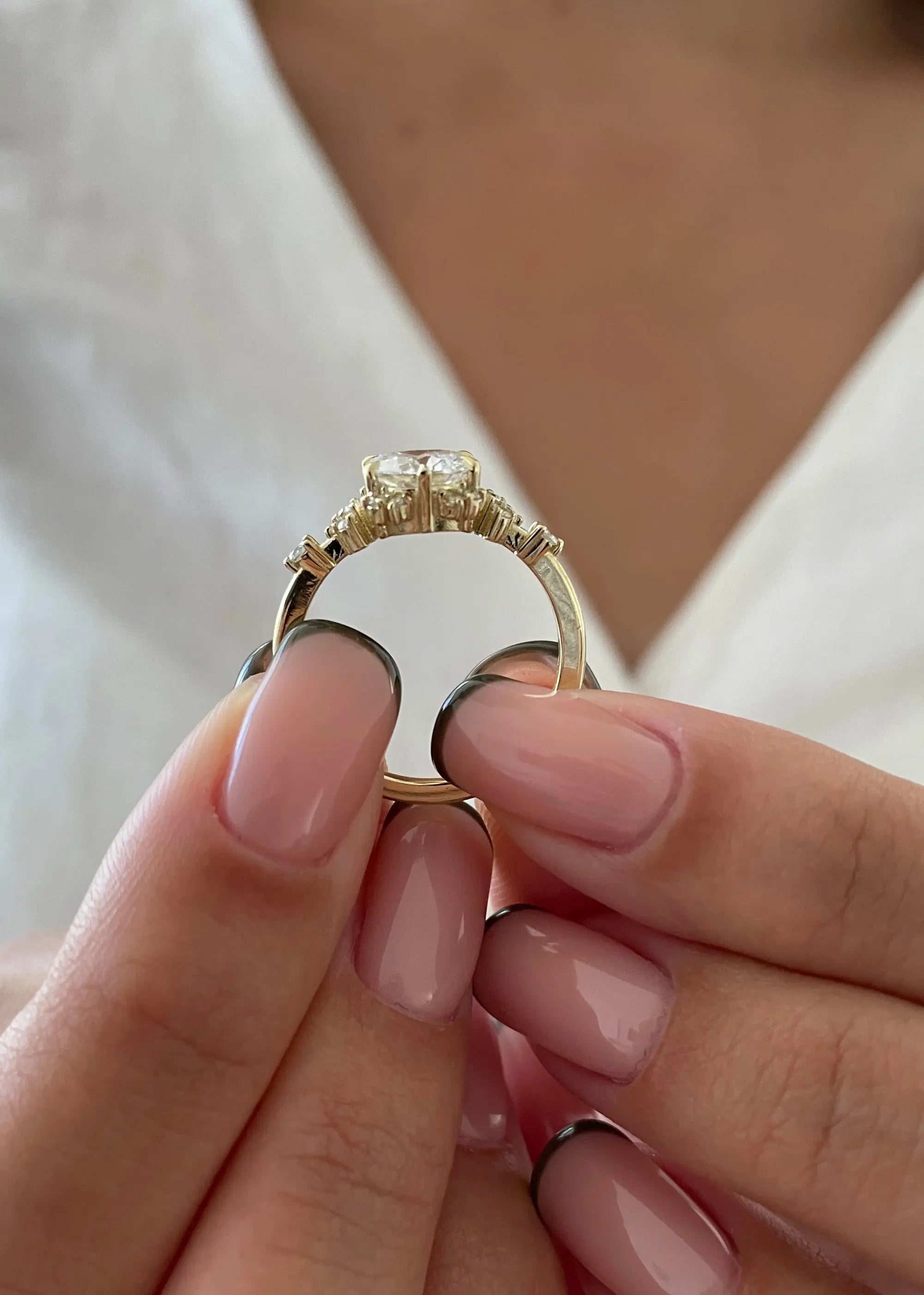 1.50 ct Round D-VVS Lab Grown Diamond Dainty Pave Engagement Ring