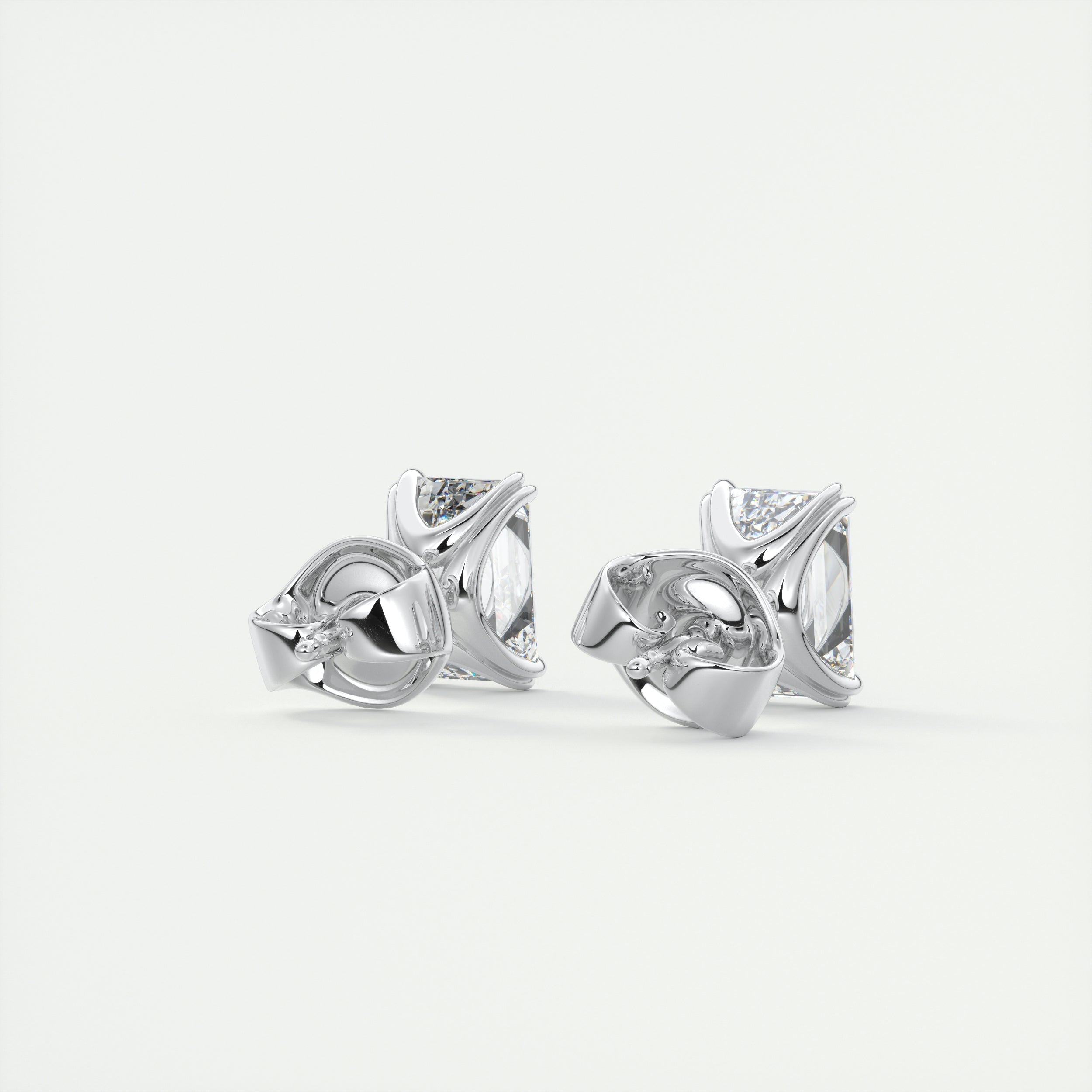 1.0CT Emerald Solitaire D-VVS Lab Grown Diamond Earrings
