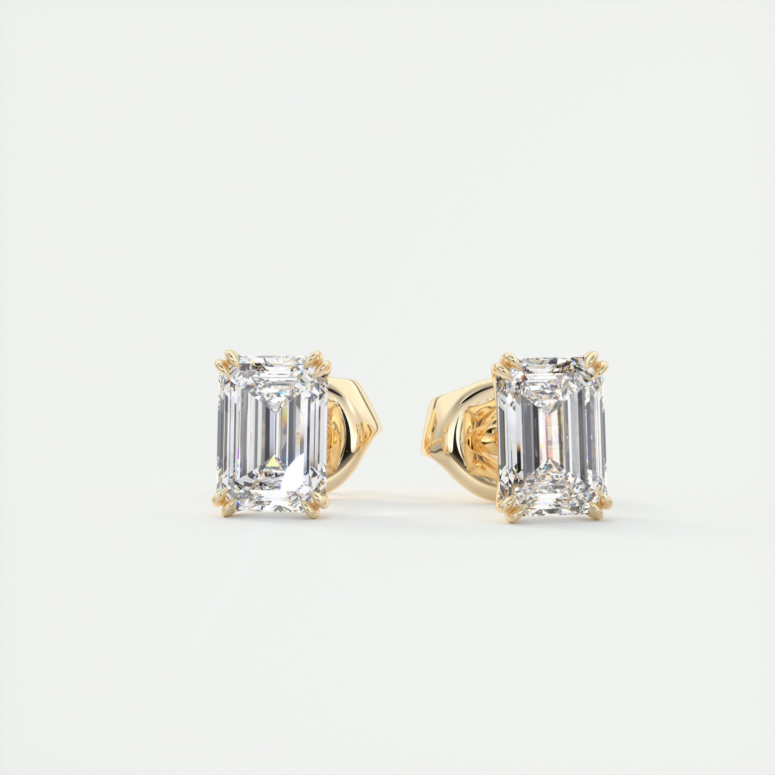 1.0CT Emerald Solitaire D-VVS Lab Grown Diamond Earrings