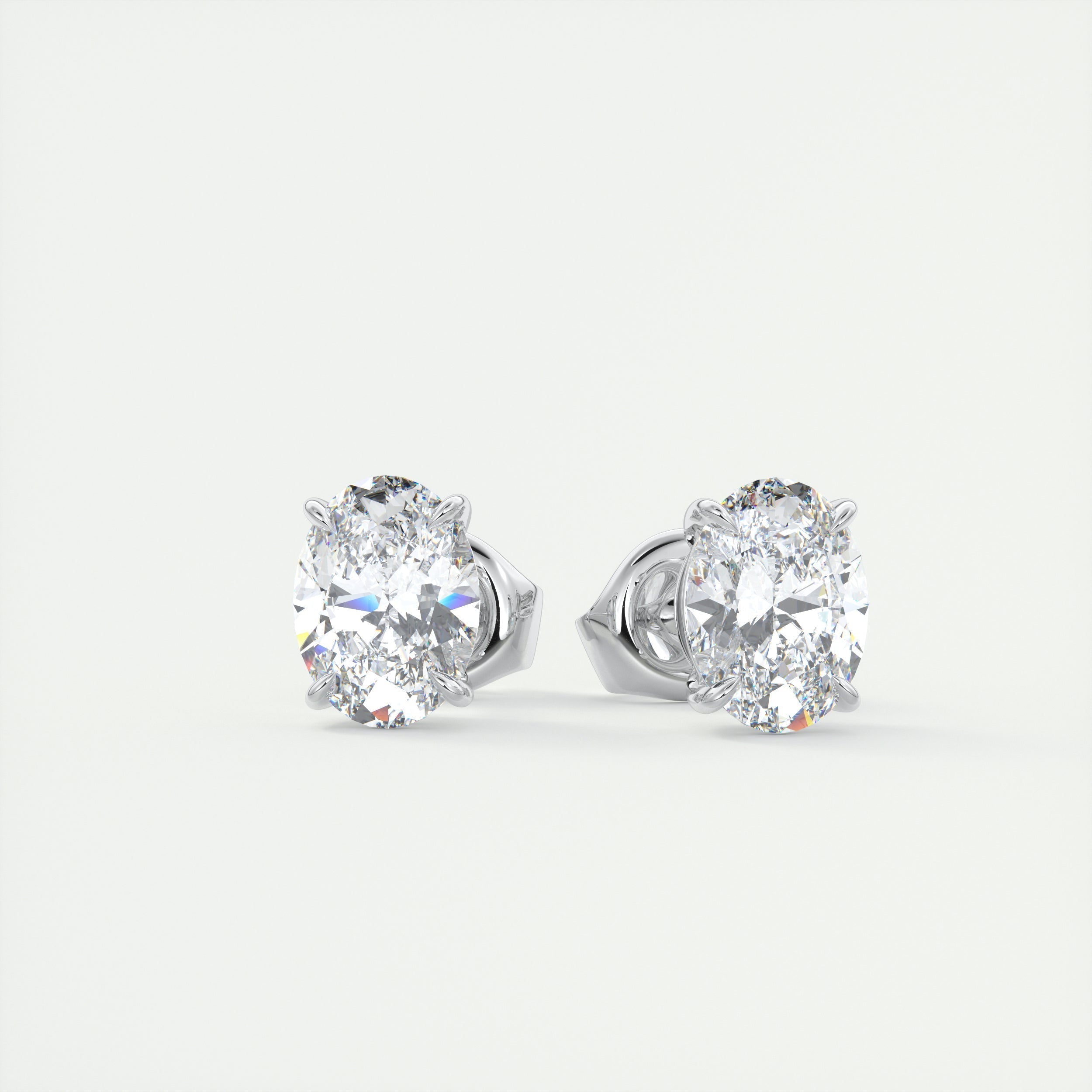 1.0CT Oval Solitaire D-VVS Lab Grown Diamond Earrings