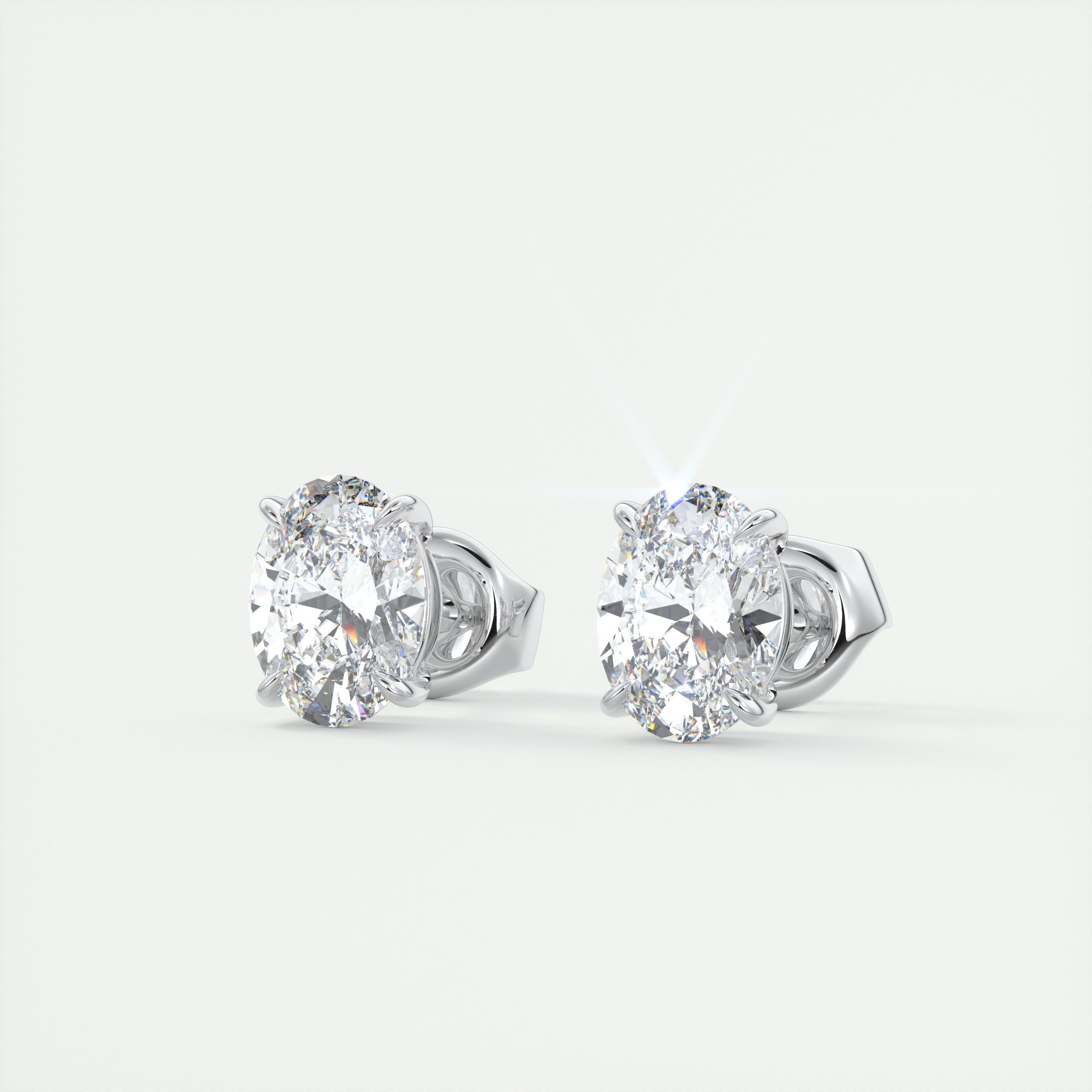 1.0CT Oval Solitaire D-VVS Lab Grown Diamond Earrings