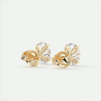1.0CT Oval Solitaire D-VVS Lab Grown Diamond Earrings