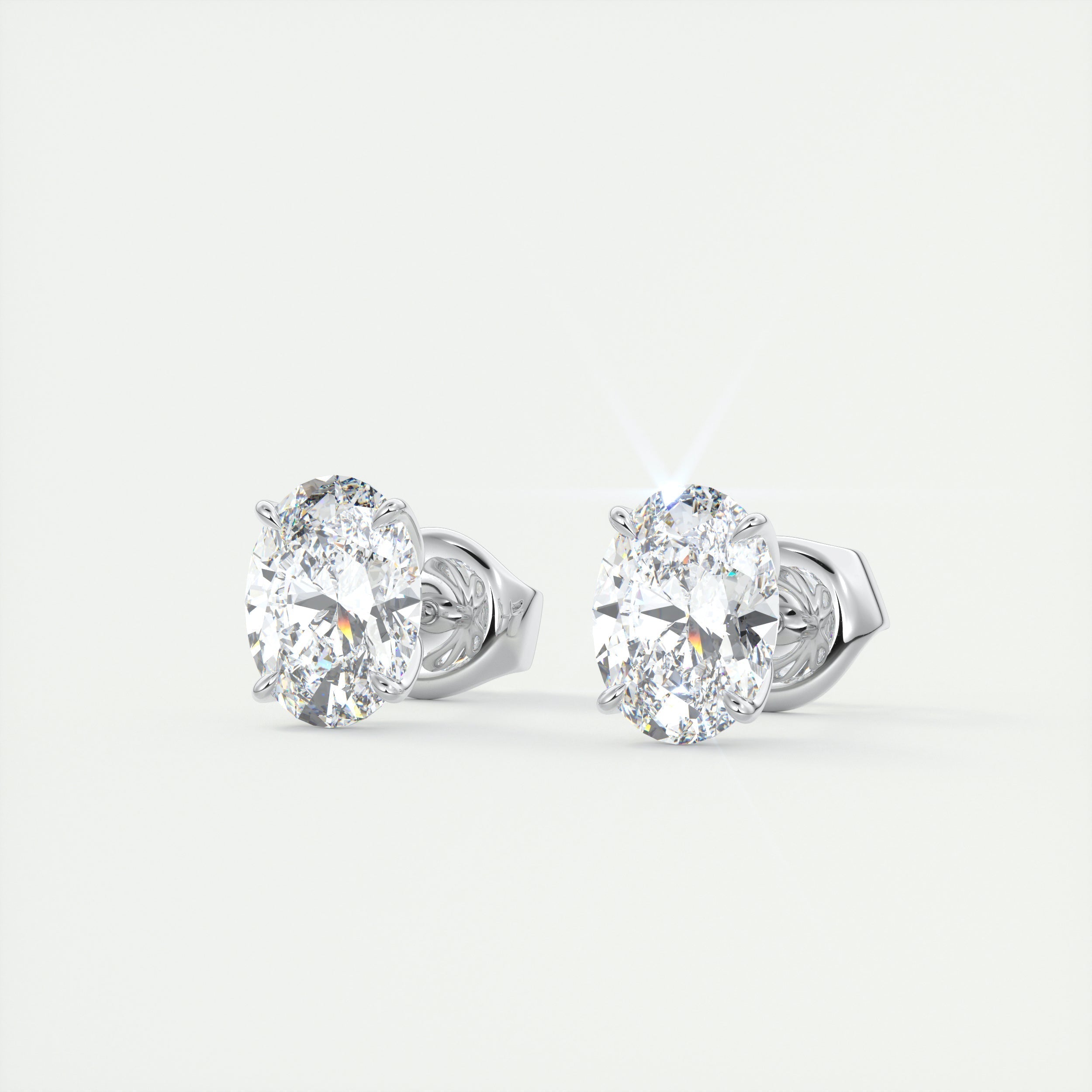 1.0CT Oval Solitaire D-VVS Lab Grown Diamond Earrings