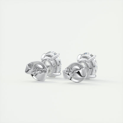 1.0CT Oval Solitaire D-VVS Lab Grown Diamond Earrings