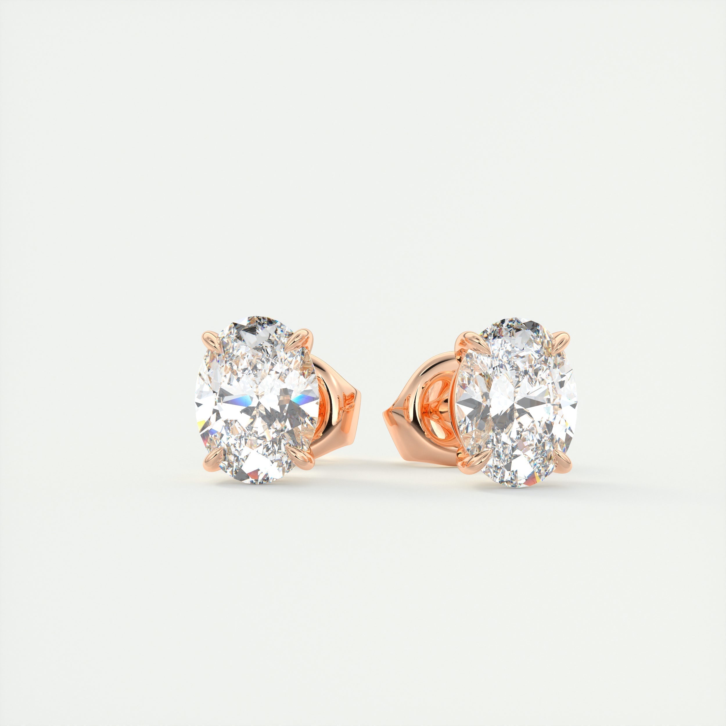 1.0CT Oval Solitaire D-VVS Lab Grown Diamond Earrings