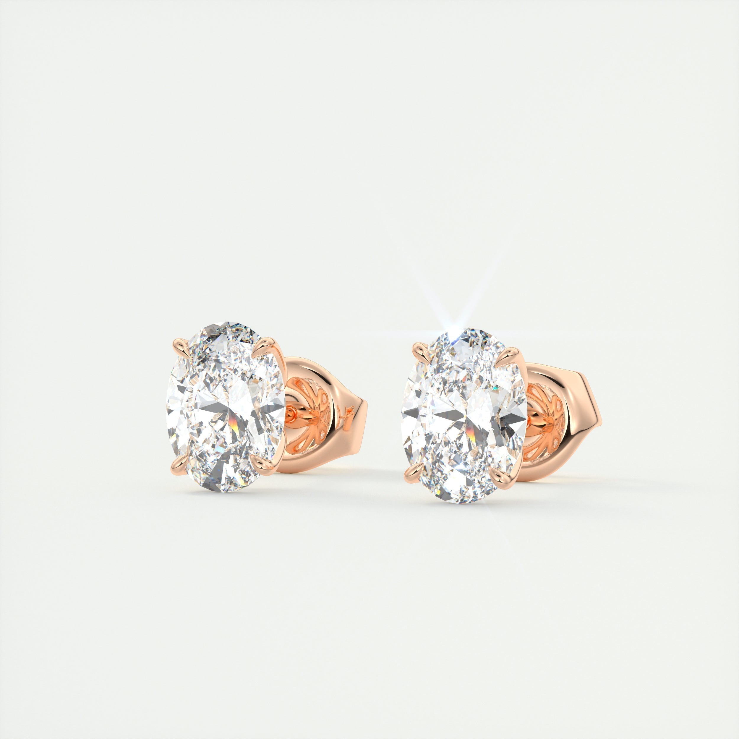 1.0CT Oval Solitaire D-VVS Lab Grown Diamond Earrings