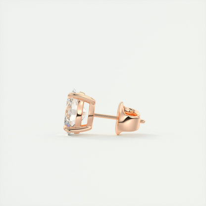 1.0CT Oval Solitaire D-VVS Lab Grown Diamond Earrings