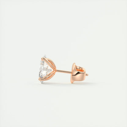 1.0CT Oval Solitaire D-VVS Lab Grown Diamond Earrings